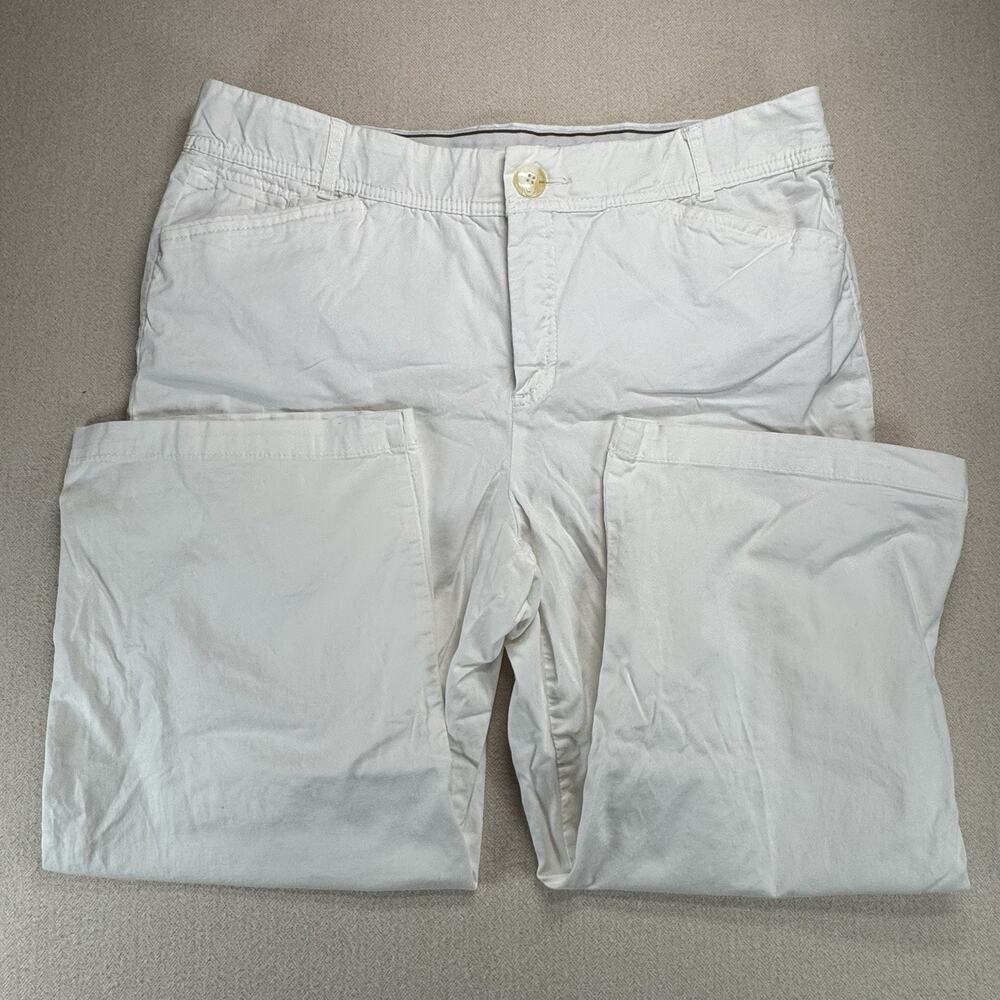 Christopher & Banks Pants Size 14 Women’s Comfort Stretch White Capris Casual - Picture 2 of 12